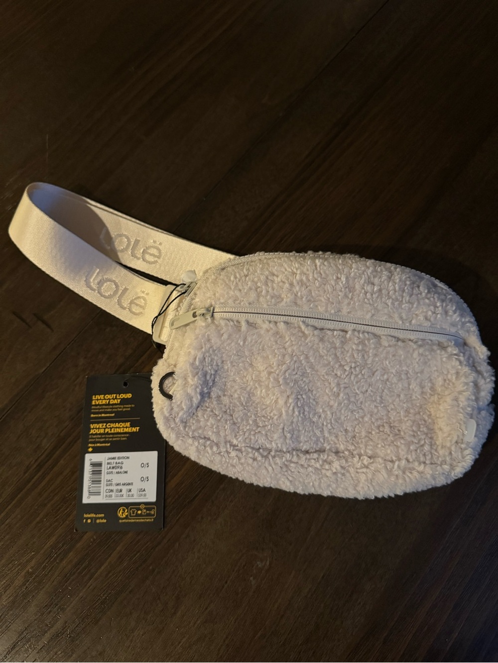 Lole Cream Sherpa Crossbody Belt Bag